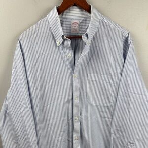 Brooks Brothers 16-1/2 Blue and White Striped dress Shirt long sleeve